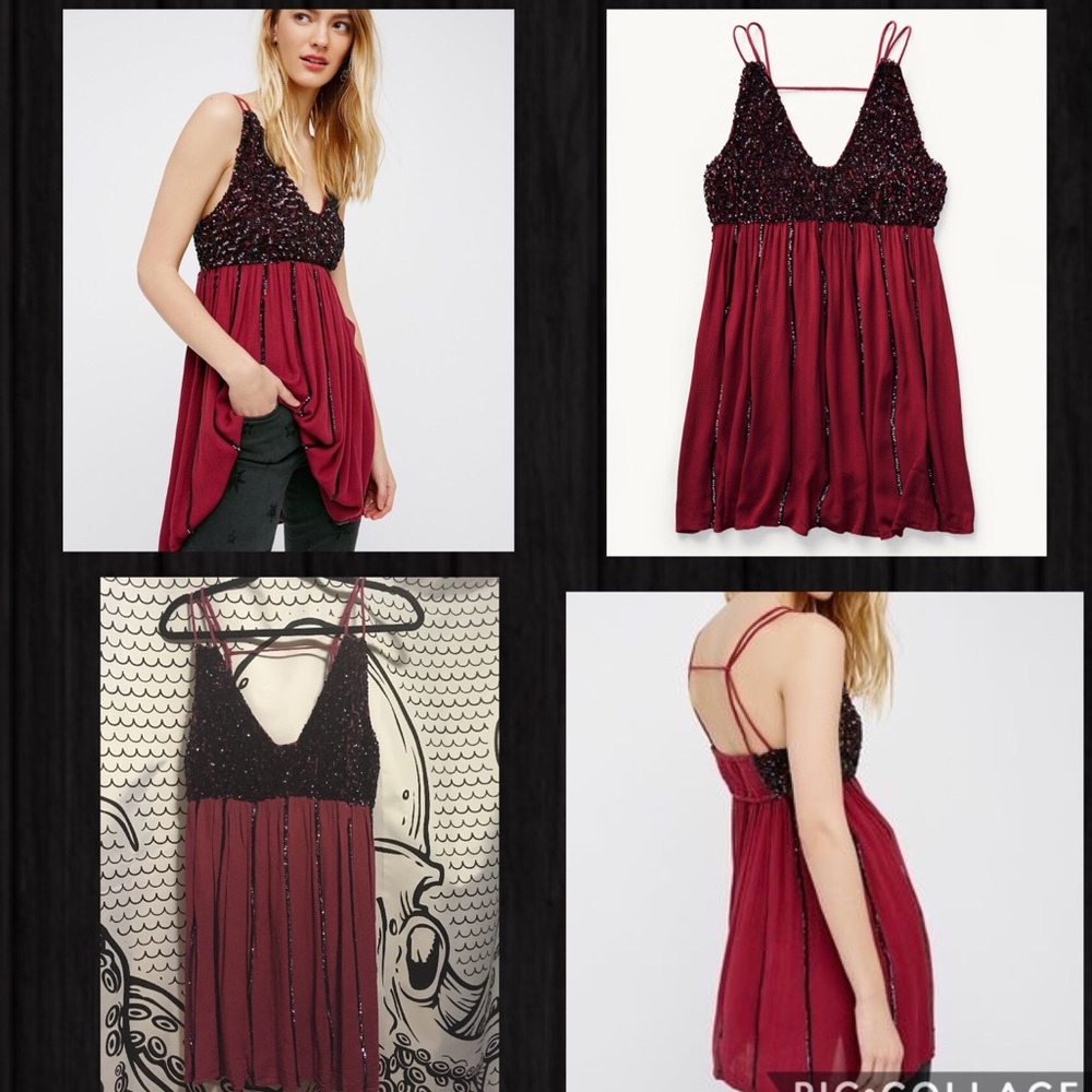 NWOT Free People Glitter Girl Slip M